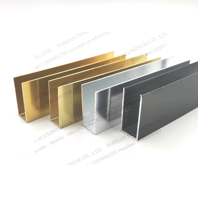 Profili per finestre in alluminio Colore oro argento lucido personalizzato con canale a U