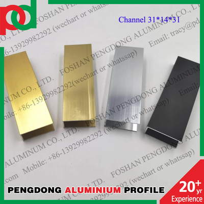 Profili per finestre in alluminio Colore oro argento lucido personalizzato con canale a U