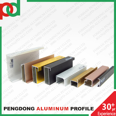 Tecnologia di estrusione Profili in alluminio della serie 6000 per mobili in melamina Oro cromo Bronzo anodizzato in grandi dimensioni
